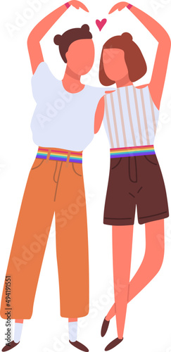 Cute Homosexual Couple Hugging Illustration