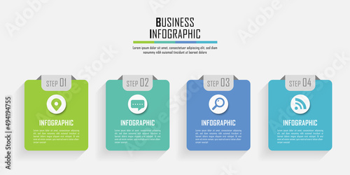 Four steps business infographics in colorful tone design