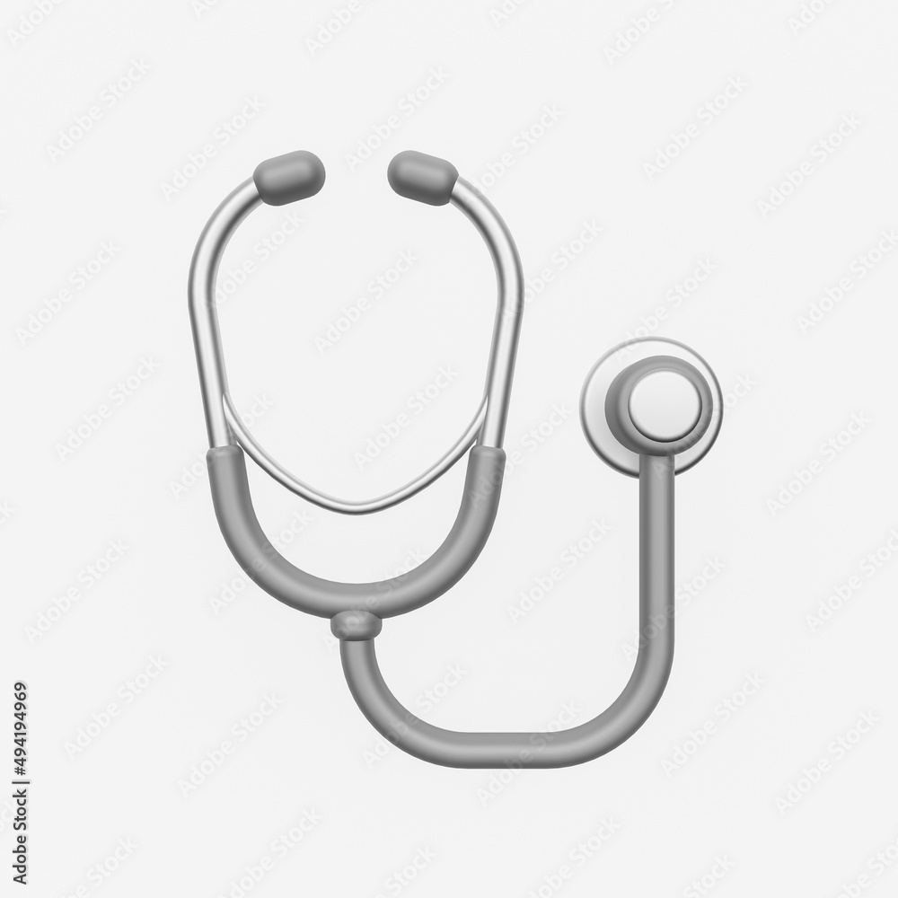 3d render illustration of stethoscope. Modern trendy design. Simple icon for web and app. Isolated on white background 3d render illustration of stethoscope. Modern trendy design. Simple icon for web and app. Isolated on white background