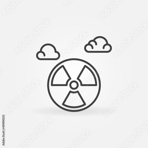 Radiation Sign with Clouds vector concept line icon