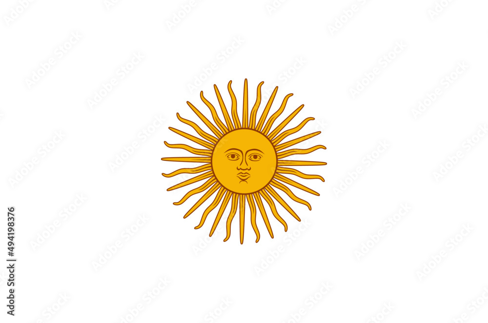sun of may sign flag of argentina isolated on white background Stock 벡터