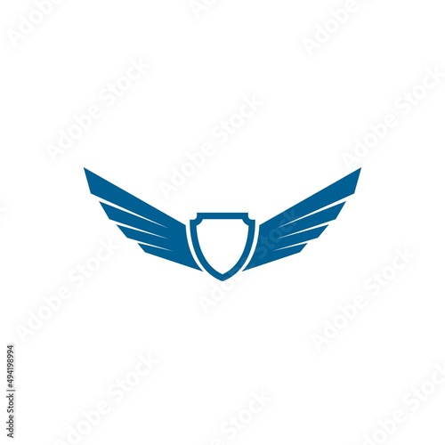 shield with wing logo vector icon illustration