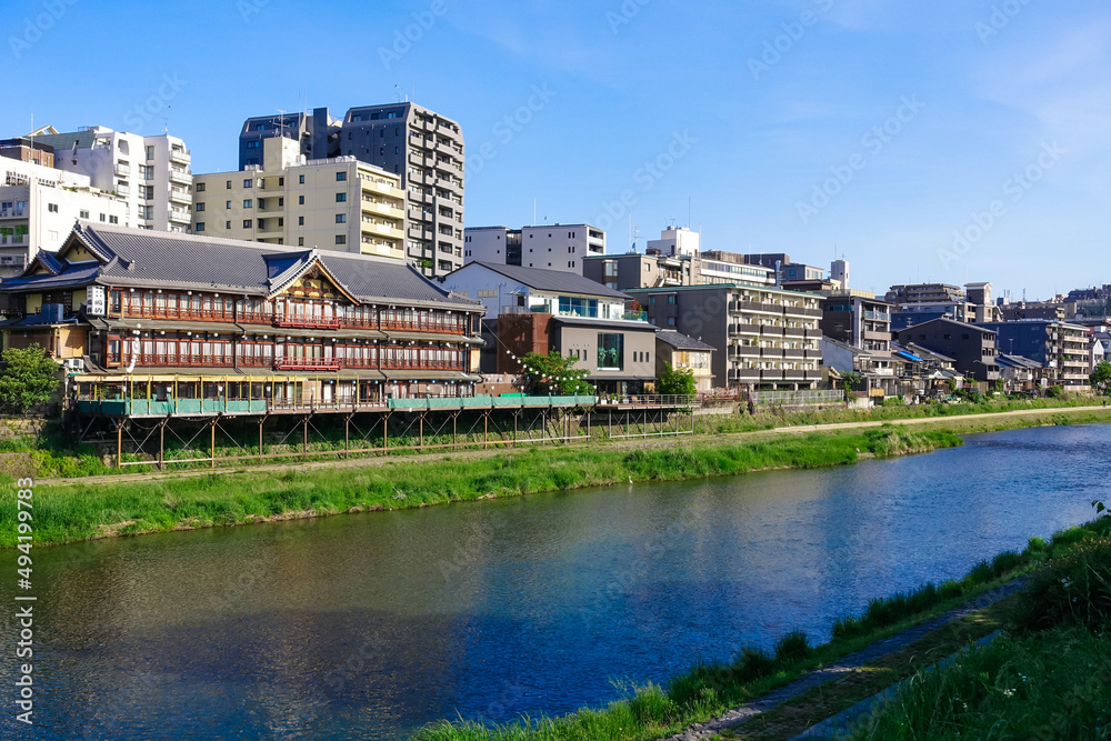 京都 五条大橋から鴨川の眺め（京都府京都市）