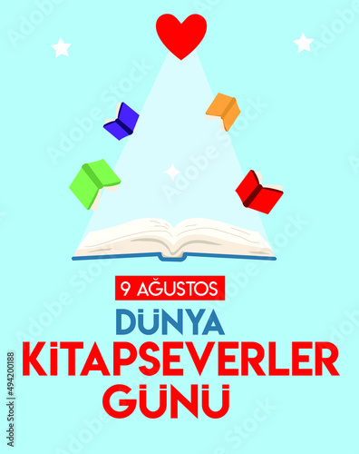 9 august,  world book lovers day turkish: 9 agustos dunya kitapseverler gunu photo