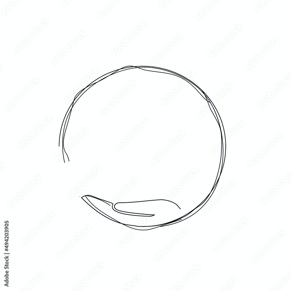 hand drawing a black
circle