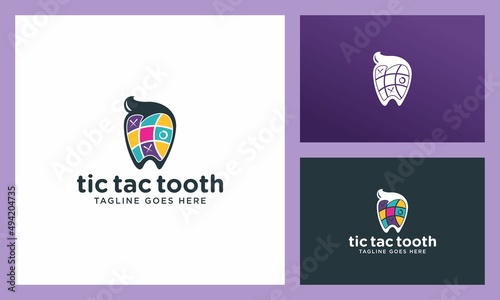 dental tic tac toe game logo
