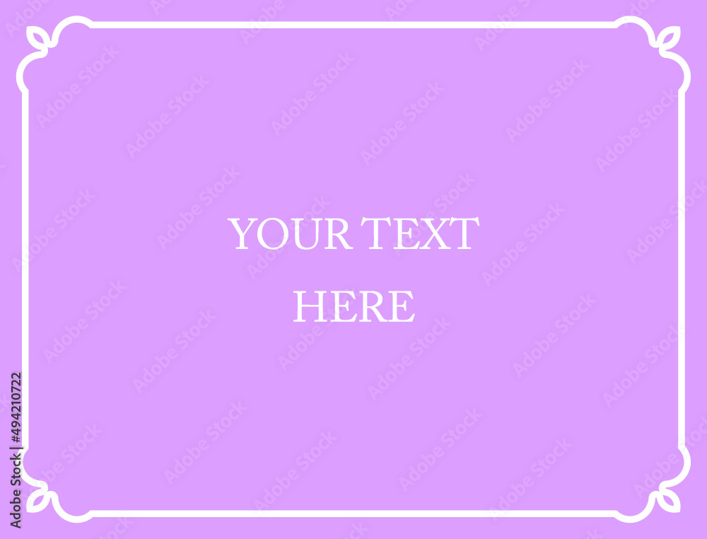 Purple pink vector simple horizontal background with beautiful border frame. Gender reveal party invitation card or package label design. Copy space for your text Purple pink vector simple horizontal background with beautiful border frame. Gender reveal party invitation card or package label design. Copy space for your text