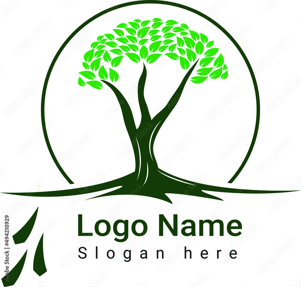 Obraz premium Creative tree logo template vector