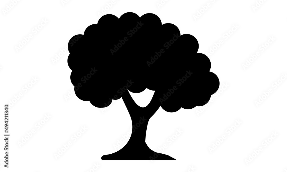 black tree vector icon
