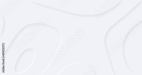 3d white papercut background. Abstract cut out brochure cover. Topographic dynamic backdrop illustration. Layered blank hole. Organic geometric multi layer texture. Minimalistic frame border. Carving
