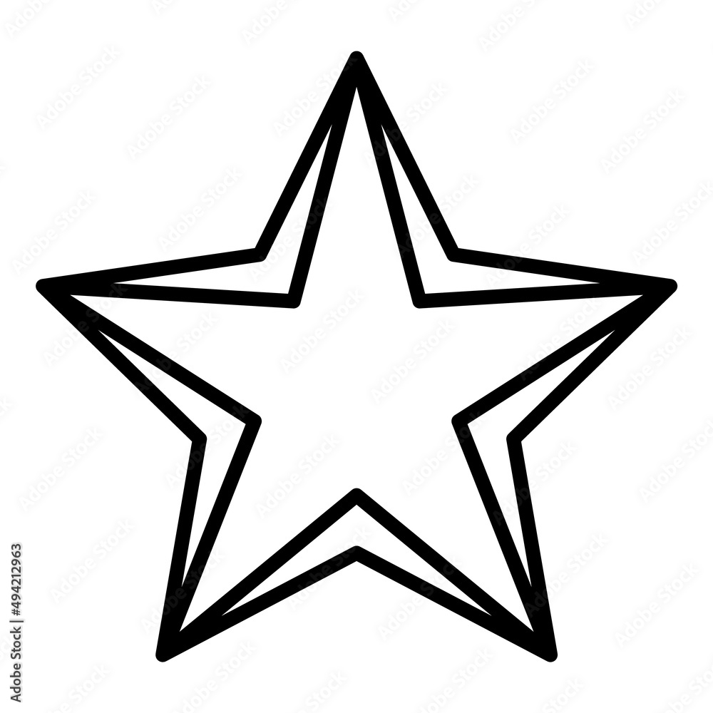 Fototapeta premium Star Abstract Flat Icon Isolated On White Background