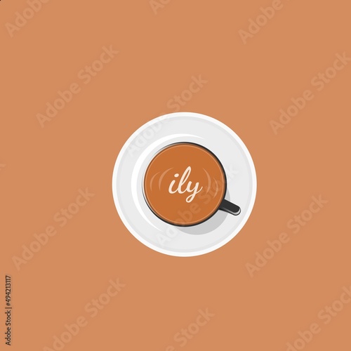 illustration vector graphics of I love you a latte, perfect for greetings for couples, background, etc.