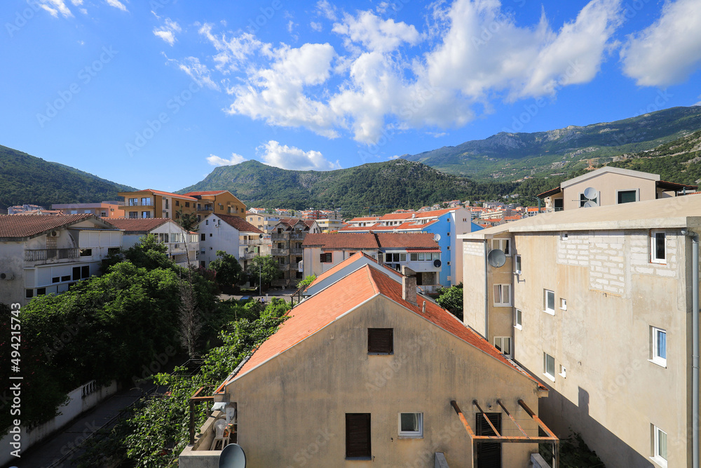 View of the city of Budva and mountains