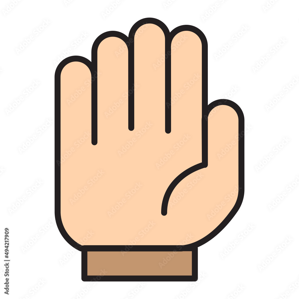 Illustration of Hand Gesture of Five Number ot Greeting design icon Illustration of Hand Gesture of Five Number ot Greeting design icon