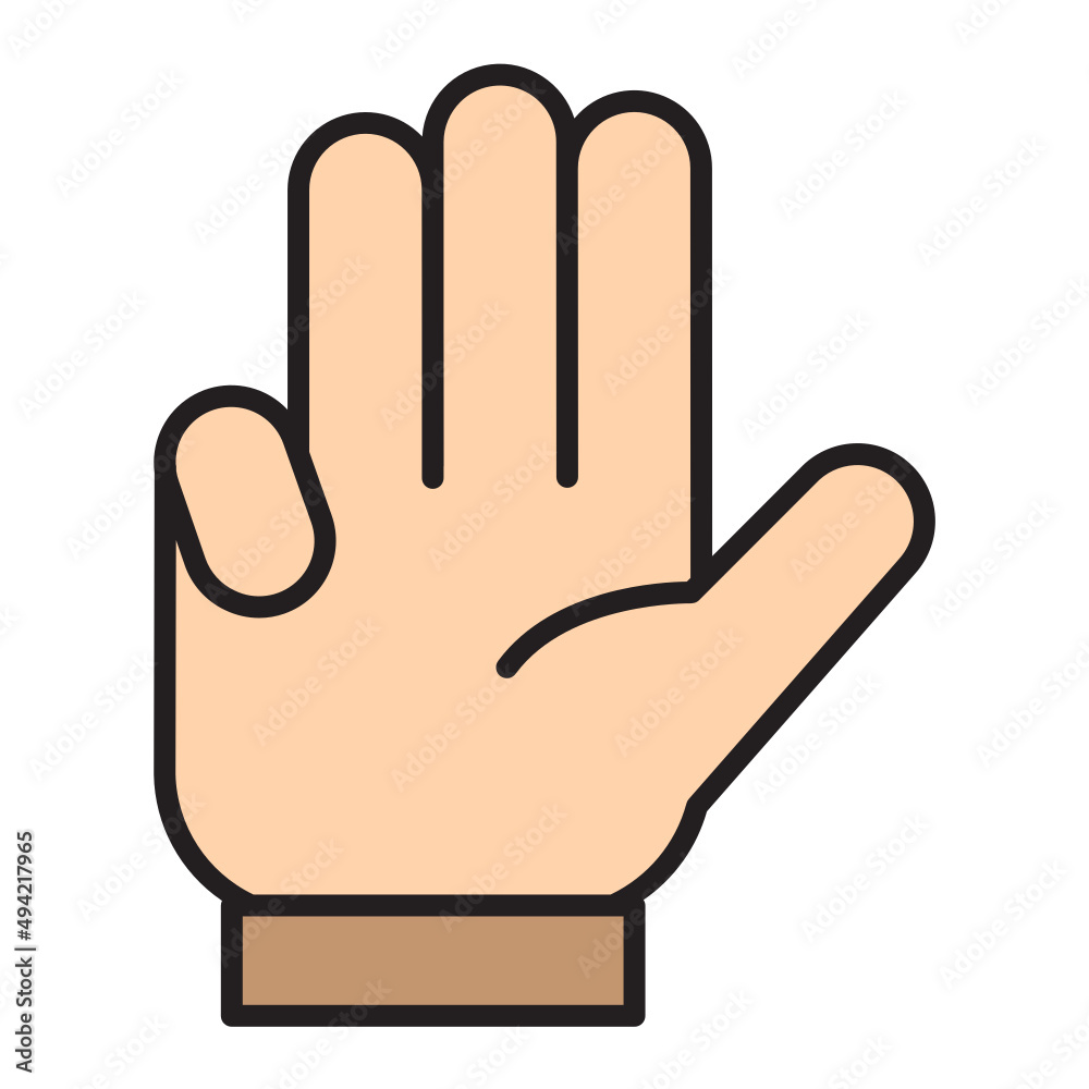 Obraz premium Illustration of Hand Gesture of Nine Number design icon