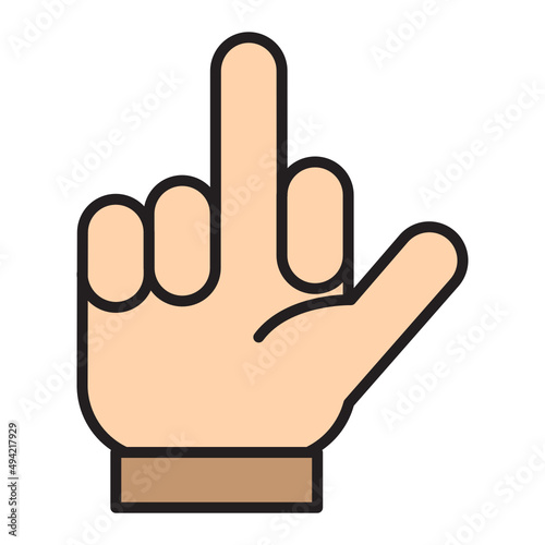 Illustration of Hand Gesture of Middle finger design icon
