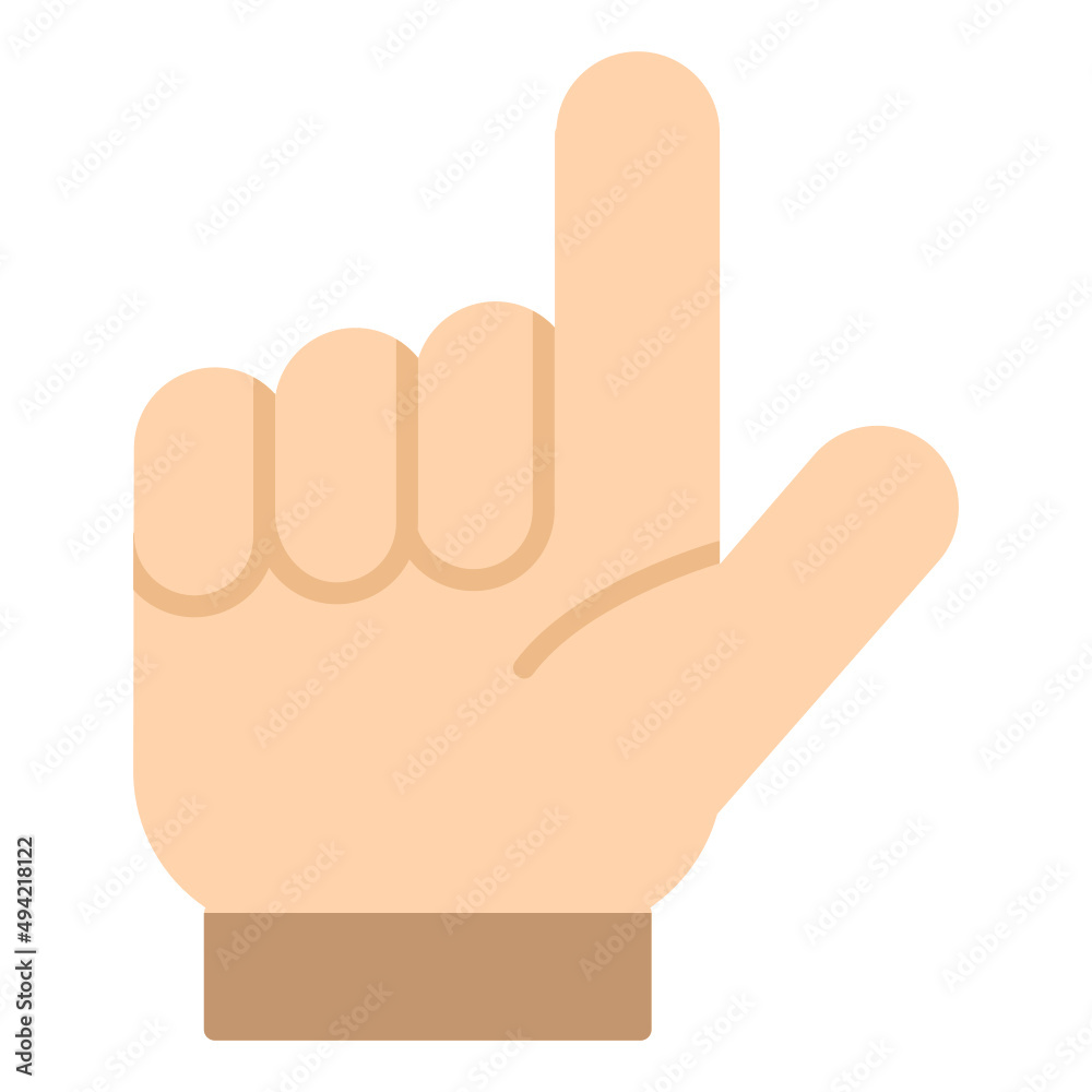 Illustration of Hand Gesture of Seven Number design icon