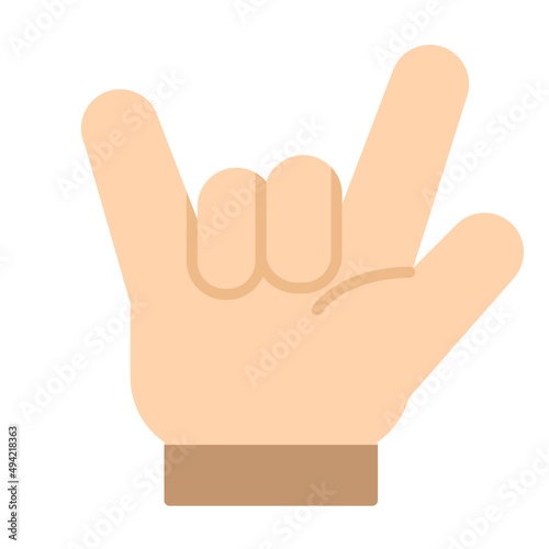 Illustration of Metal Hand Gesture design icon