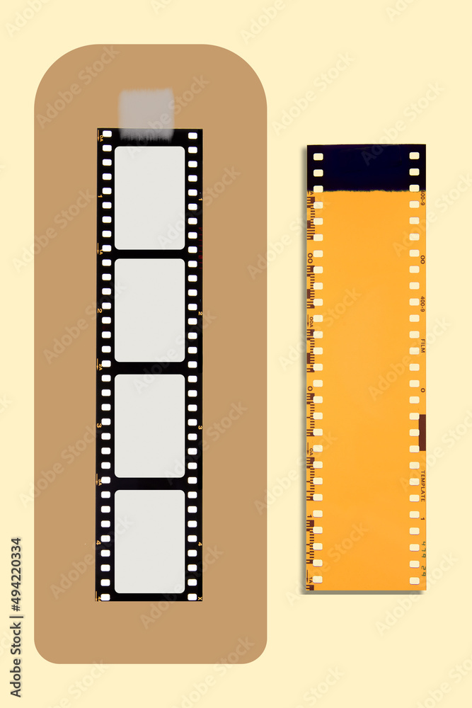 Obraz premium (35 mm.) film collections frame.With black space.film camera. 