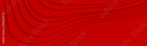 Red paper cut background, colorful paper cut shapes. 3D abstract paper art style, vector vertical flyers with red paper cut waves shapes. 3D abstract paper style.