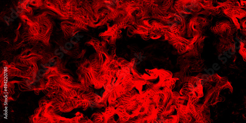 Red abstract light smoke background on black, red smoke love background On black solid 3D Illustration. 