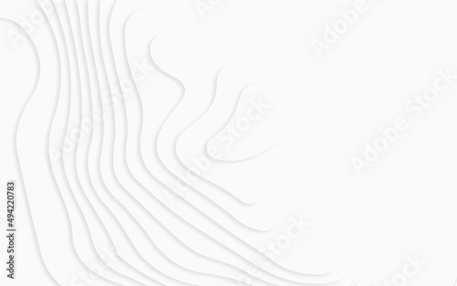 Luxury paper cut background, Abstract decoration, white pattern, halftone gradients, 3d Vector illustration, topographic canyon map light relief texture, curved layers and shadow. 