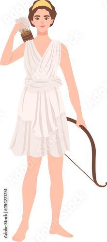 Artemis or Diana Goddess or Deity of Hunt Illustration