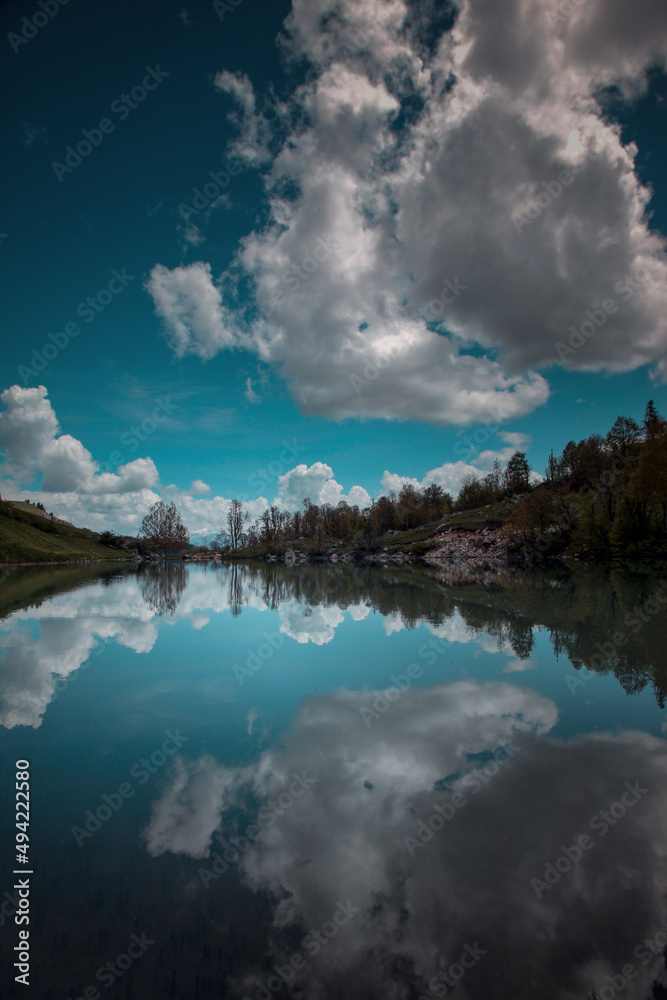 magnificent lake view in the forest.ARTVİN.TURKEY