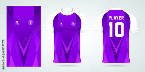 purple sports shirt jersey design template