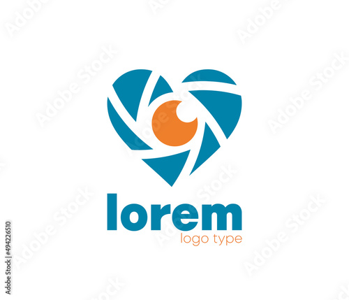 Free Download Heart eye lenses Logo type Design. Digital optical vision creative symbol concept. Heart and eye scan. Corporate identity logo, company graphic design - GFXLoad