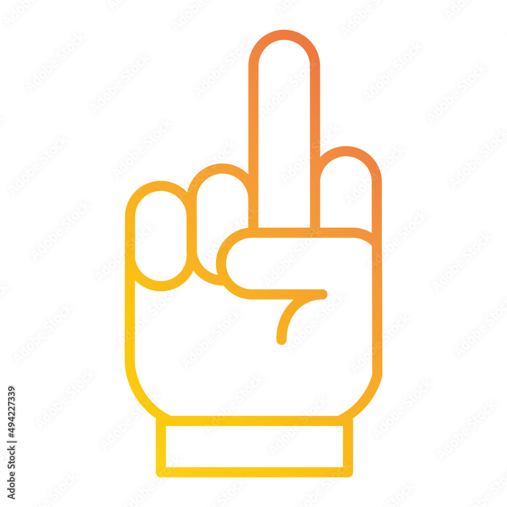 Illustration of Hand Gesture of Middle Finger design icon Illustration of Hand Gesture of Middle Finger design icon
