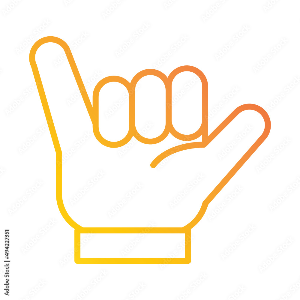 Illustration of Telephone Hand Gesture design icon Illustration of Telephone Hand Gesture design icon