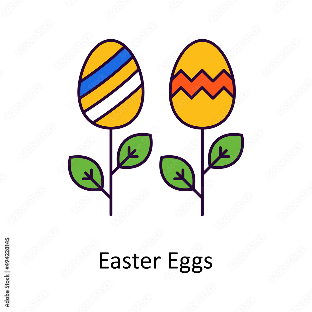 Easter Eggs vector Filled Outline Icon Design illustration. Easter Symbol on White background EPS 10 File Easter Eggs vector Filled Outline Icon Design illustration. Easter Symbol on White background EPS 10 File