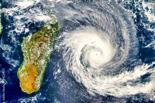 Cyclone Batsirai. Digital Enhancement. Elements by NASA