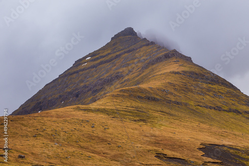 Mountain landscape on the island of Eysturoy, Faroe Islands.