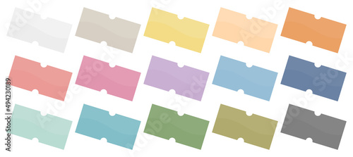 Set Fünfzehn Eckige Diagonale Preisaufkleber Retrofarben