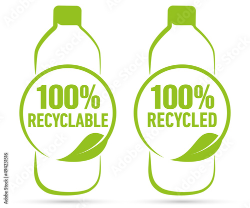 Symbol plastic bottle recycled eco friendly
