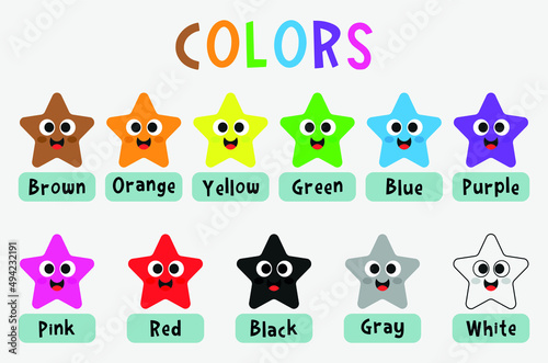 Stars poster on colors for children