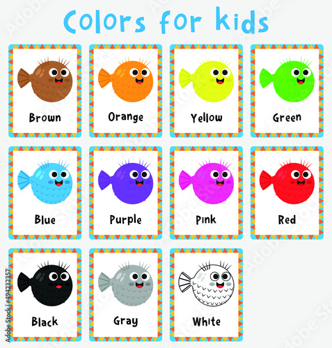 Flash cards on colors for children