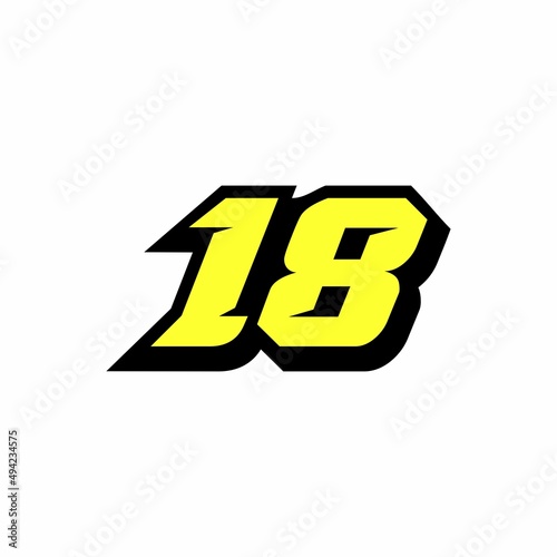 Racing number 18 logo design