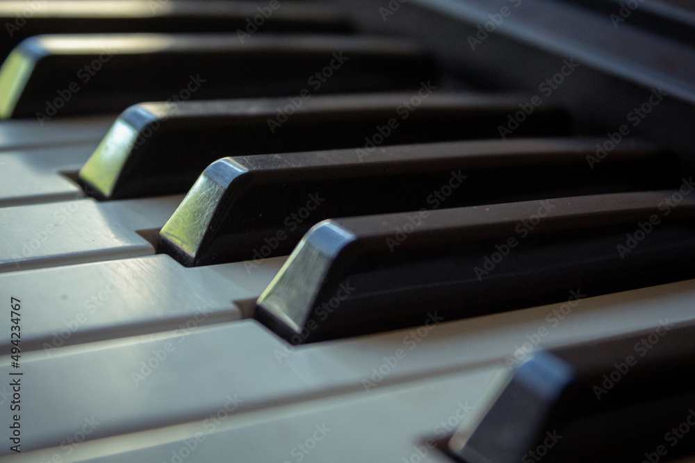 piano keys close up