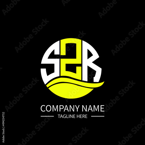 SZR logo monogram isolated on circle element design template, SZR letter logo design on black background. SZR creative initials letter logo concept.  SZR letter design. photo