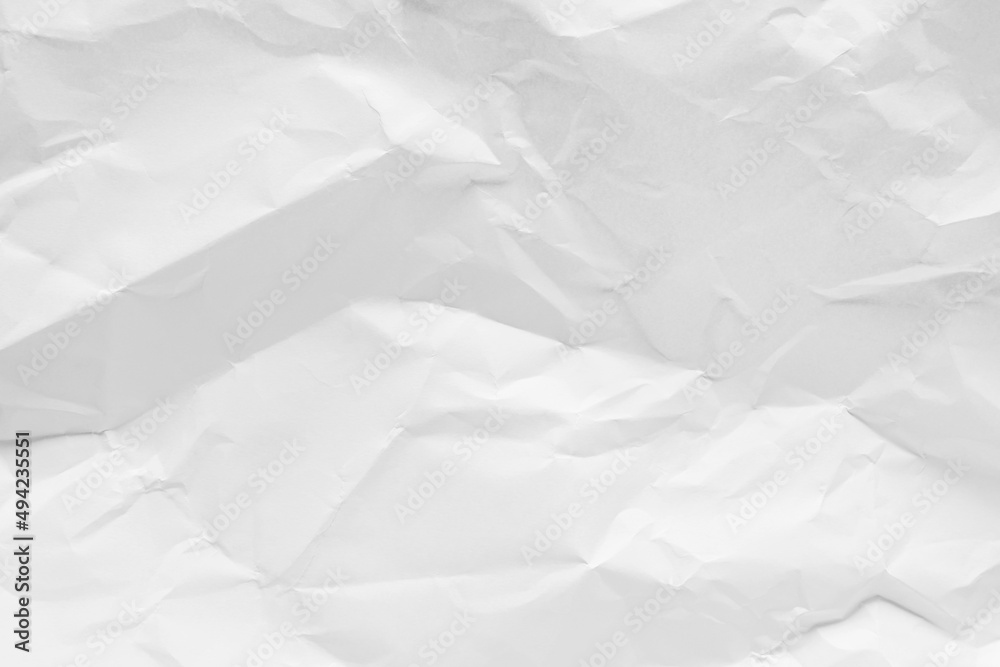 White crumpled paper texture background. - obrazy, fototapety, plakaty 