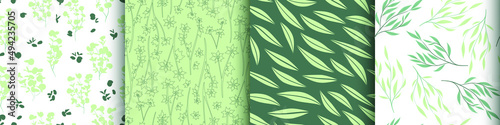 Seamless Eucalyptus Pattern. Summer Leaves Print. Nature Dress Design. Floral...