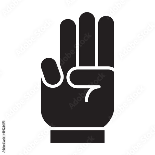 Illustration of Hand Gesture of Three Number design icon