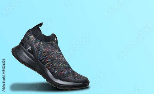 single Running shoe on isolated white background,side view