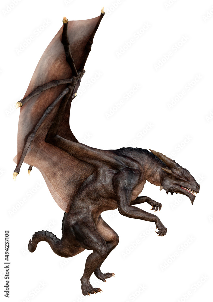 Fototapeta premium 3D Rendering Fairy Tale Dragon on White