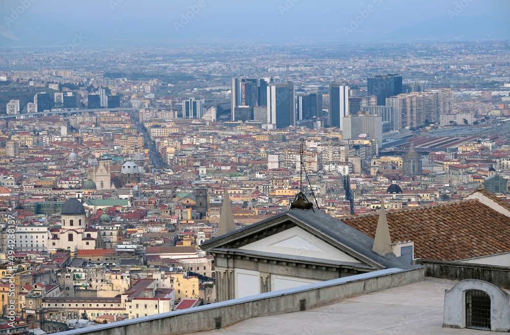 View over the city of Naples, Italy, from the fortress Castel Sant’Elmo