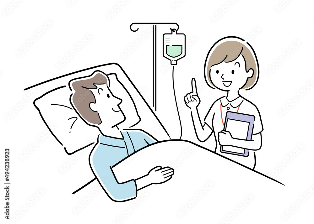 ベクターイラスト素材 入院中の男性と話す看護師 Stock Vector Adobe Stock ベクターイラスト素材 入院中の男性と話す看護師 Stock Vector Adobe Stock