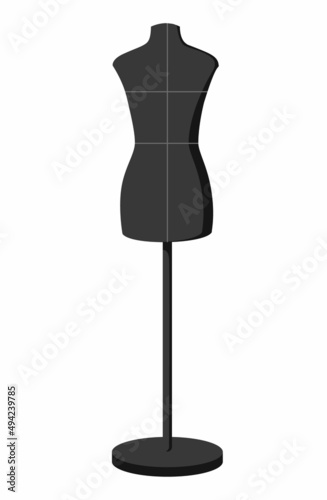Mannequin isolated vector illustration. fashion designer. Doll for sewing women's clothing. 